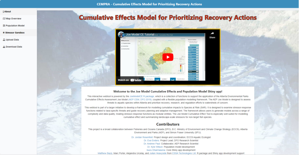 Cumulative Effects Model for Priority of Recovery Actions (CEMPRA) - ESSA